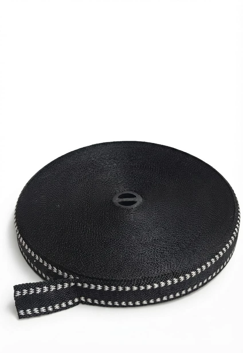 Belt (niwar strip- 1 inch)- black & white dot (pack of 5 meter)