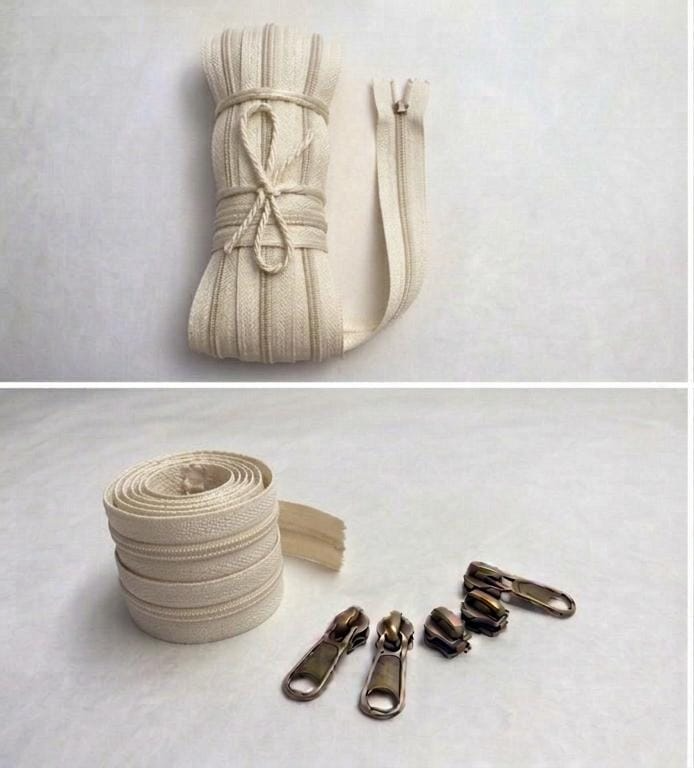 Zip off White/cream color 5 Number (Pack of 5 meter)