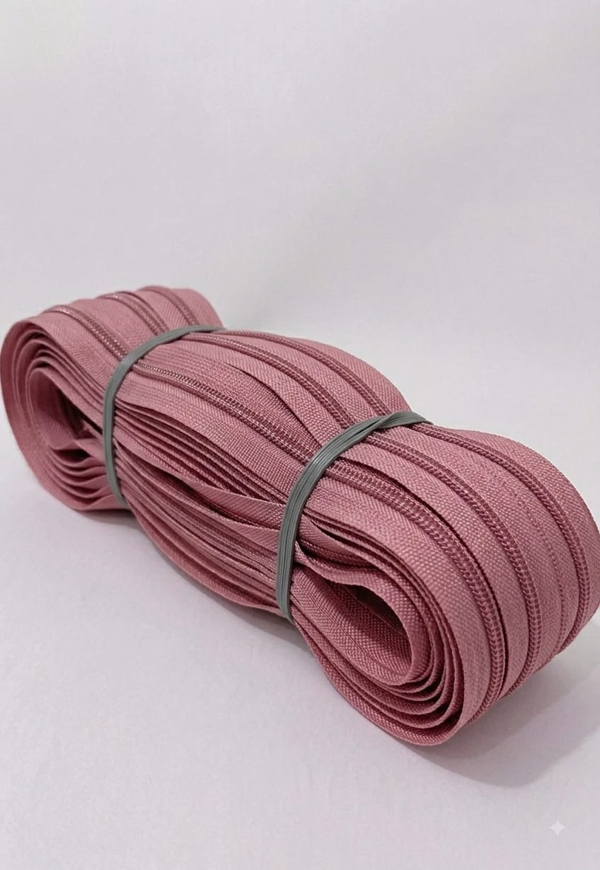 Zip (Chain-5 no.)- dusty pink/muted rose pink (pack of 5 meter)