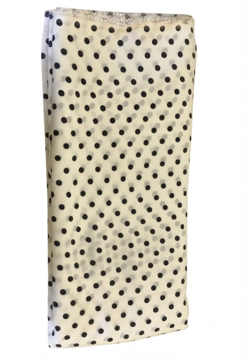 Butter Crepe Fabric (40-inch Pana)-  Black & White (1 meter)