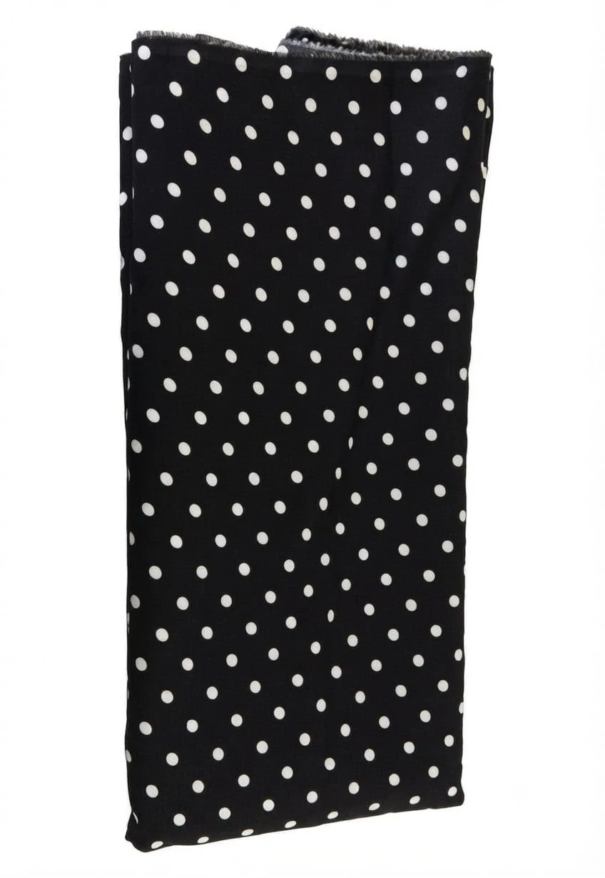 Butter Crepe Fabric (40-inch Pana)-  Black & White (1 meter)