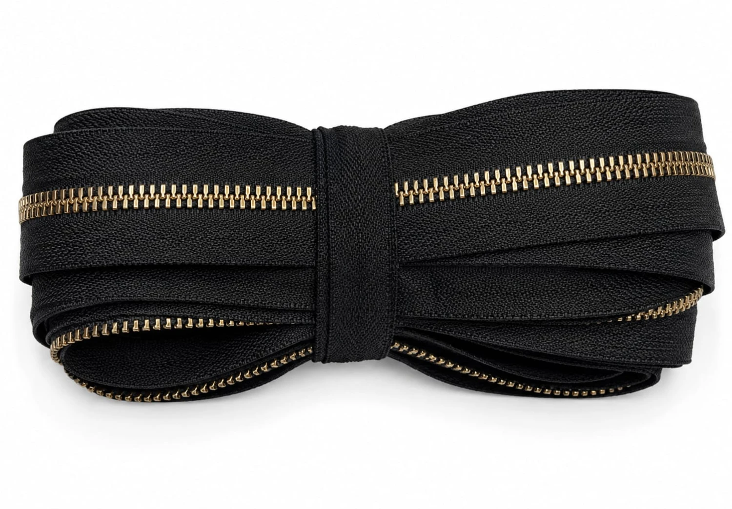 Zip (Chain-8 no.)-black & golden (pack of 5 meter)