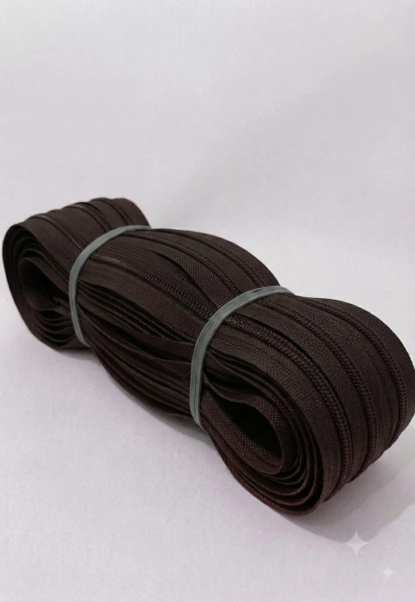 Zip (Chain-5 no.)- dark brown (pack of 5 meter)