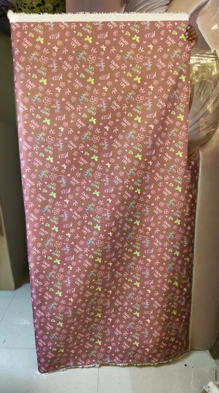 Waterproof Fabric (60 inch pana-brown color)-happy print (1 meter)