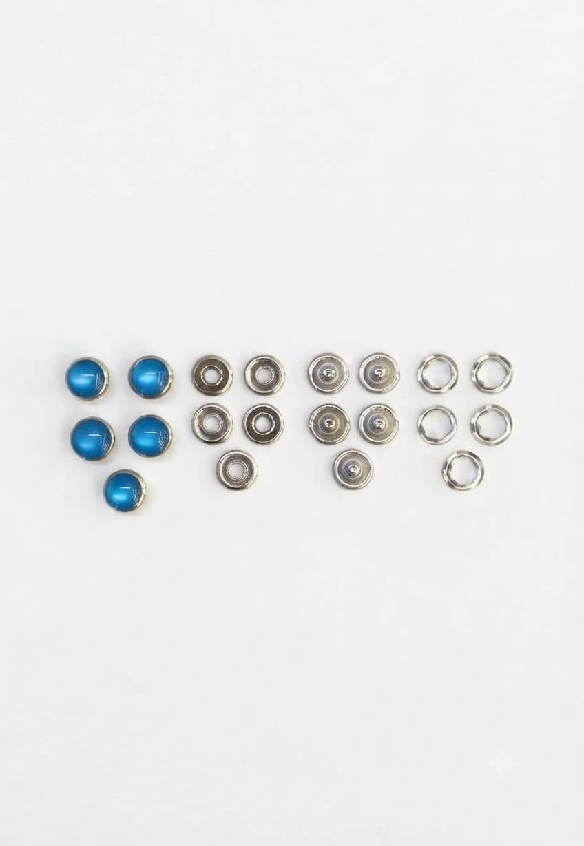Button (snap button-medium)- Sky blue (pack of 5 piece)