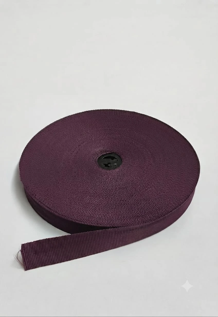Belt Roll (niwar strip- 1 inch)-deep plum burgundy (1 roll)